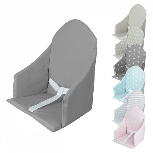 Monsieur Bébé - Coussin D'assise Universel Miam Avec Harnais Pour Chaise Haute Bébé - Gris Foncé Uni