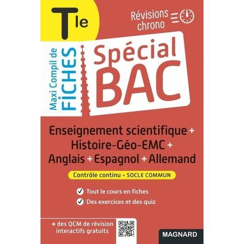 Enseignement Scientifique + Histoire-Géo-Emc + Anglais + Espagnol + Allemand Tle