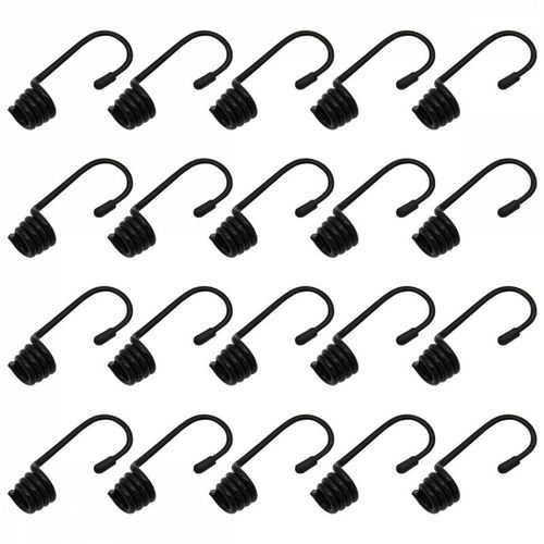 Linxor ® Lot de 20 crochets pour tendeur - 7 cm - Noir