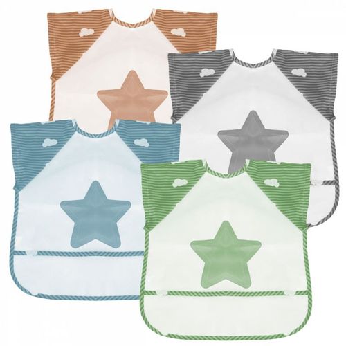 Monsieur Bébé - Lot De 4 Bavoirs Pour Bébé Imperméables - Manches Courtes