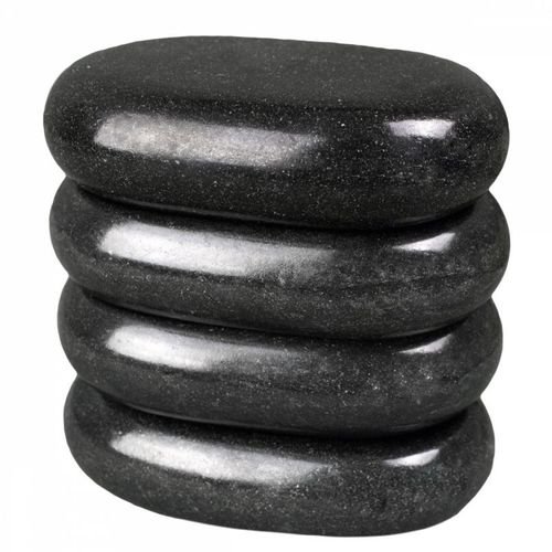 Vivezen - Lot De 4 Pierres Chaudes Pour Massage En Basalte Naturel Poli - Ovale - L