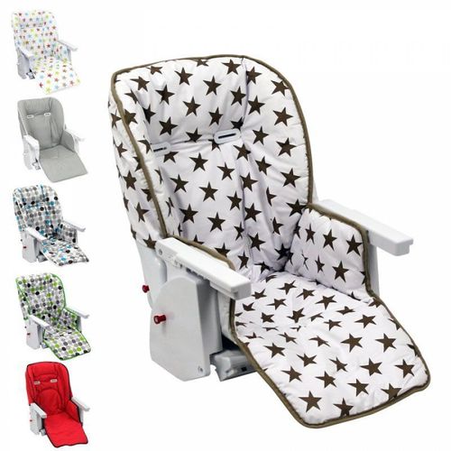 Housse D'assise Pour Chaise Haute Bébé Enfant Gamme Ptit - Ptit Stars Blanc - Monsieur Bébé