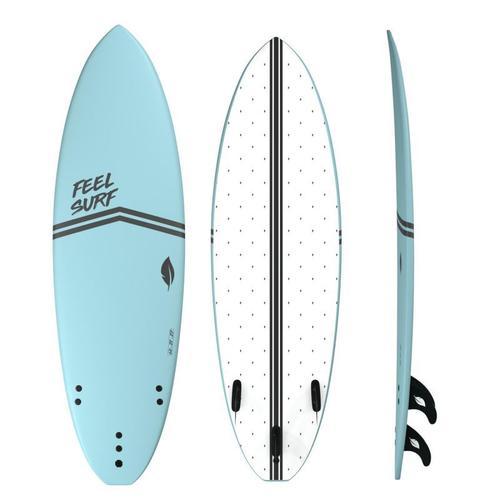 Planche De Surf En Mousse 6' Feel Surf - 6' X 21' X 2'' 3/4 - 40,8l - Bleu