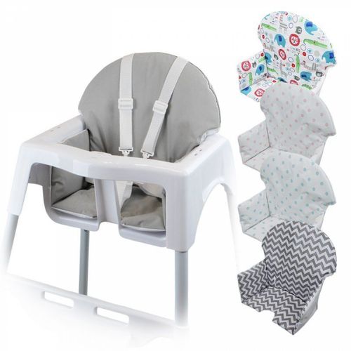 Monsieur Bébé - Housse D'assise Pour Chaise Haute Bébé Enfant Gamme Délice - Gris Uni