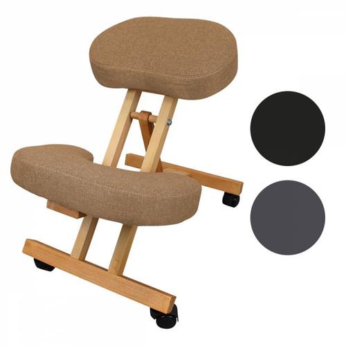 Vivezen ® Tabouret, Chaise Ergonomique, Siège Assis Genoux En Bois Pliable Et Réglable - Beige