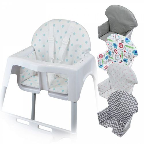 Monsieur Bébé - Housse D'assise Pour Chaise Haute Bébé Enfant Gamme Délice - Pois Bleus