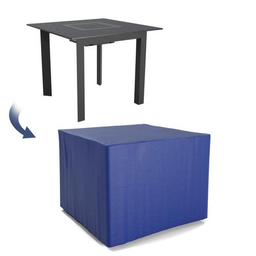 Housse De Protection Extérieure Pour Table Carrée 90x90x74 Cm - Ultra Résistant - Bleu