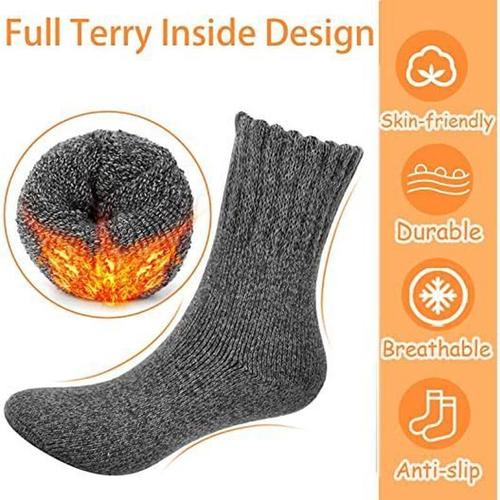 1 paire de chaussettes en laine pour homme, chaussettes thermiques épaisses  - Temu France