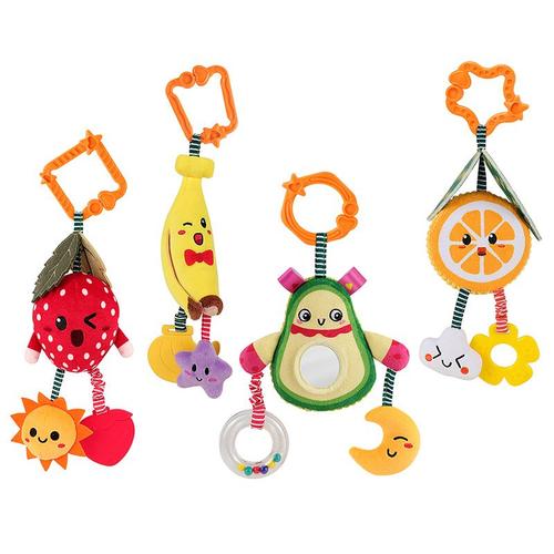 Hochets À Fruits Suspendus Jouets Pour Bébés Avocat, Banane, Orange Et Fraise, Poussette Pour Berceau, Hochet Doux En Peluche Avec Dents 3 6 9 12 Mois, Cadeaux D'anniversaire Pour Garçons Et Filles