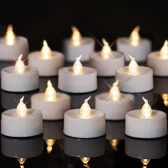 Bougies Chauffe Plat Lot De 24 Bougies LED Bougies Blanc Froid Unscented Bougie Chauffe-plat Sans Flamme Claire Bougie Electrique