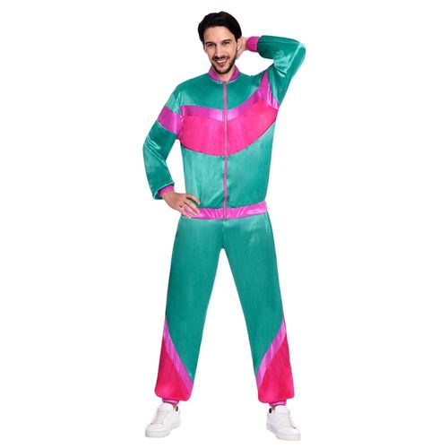 Déguisement Jogging Rétro Turquoise Homme