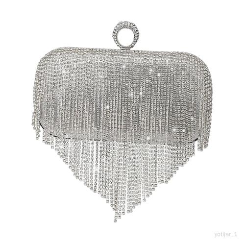 Yotijar Femmes Soirée Embrayage Tassel Prom Party Purse Beaded Ladies Case Sac À