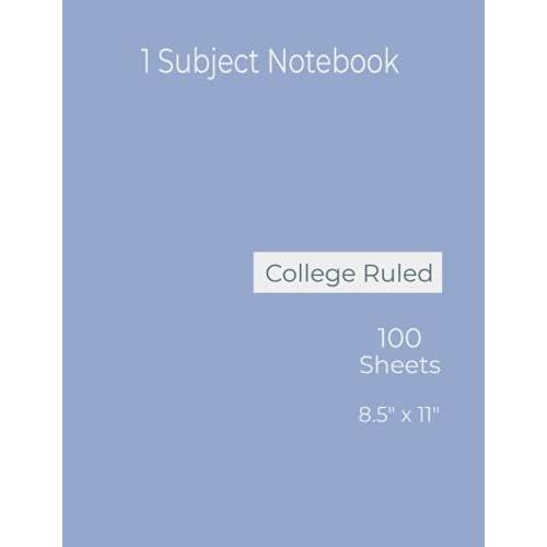 1 Subject Notebook 8.5" X 11" Moon Blue: 100 Sheets Of College Ruled White Paper Is Great For Writing Important Notes, Assignments, Essays, Information & More.