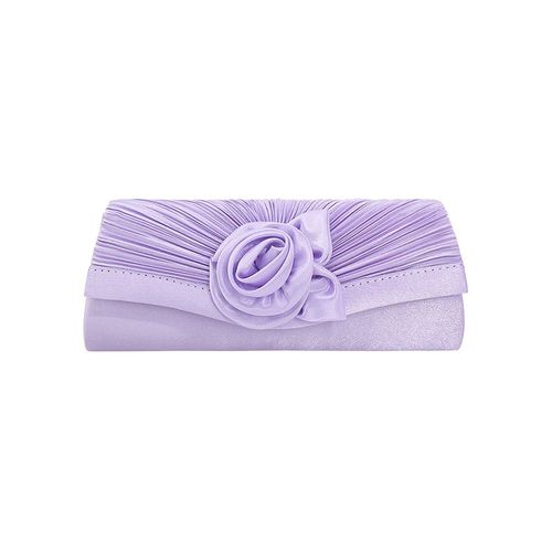 Fashion Color dingbut satin Flowers femme main tenant sac Violet clair
