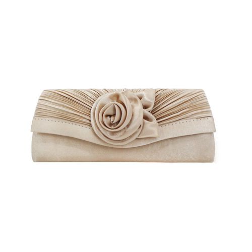 Mode couleur dingbut satin Fleur femme main tenant sac abricot