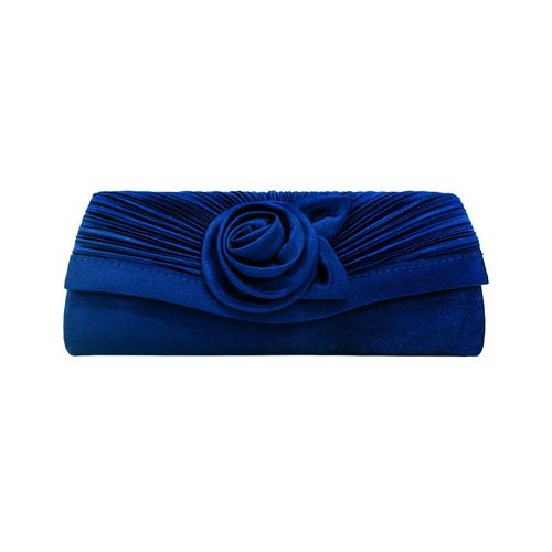 Mode couleur dingbut satin Fleur femme main tenant sac Bao bleu