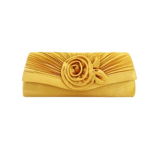 Mode couleur dingbut satin Fleur femme main tenant sac or