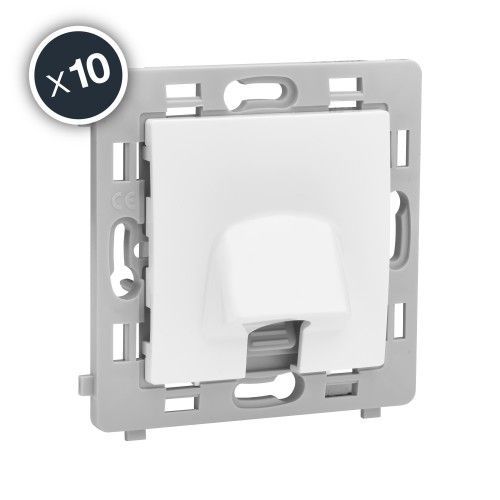 Sortie de câble 20 A - blanc - boîte de 10 - Caly DEBFLEX