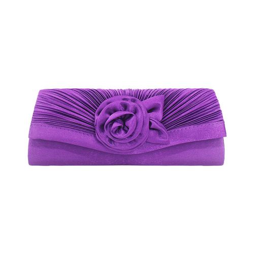 Fashion Color dingbut satin Fleur femme main tenant sac violet