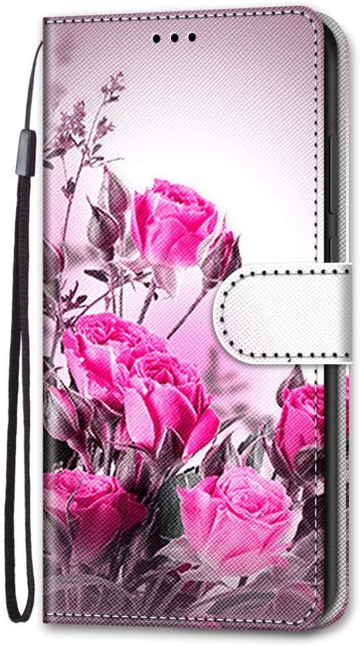 Coque Pour Samsung Galaxy J3 2017, Etui De Protection En Cuir Housse À Rabat Portefeuille Antichoc Folio À Clapet Avec Fonction Support Porte Carte, Rose