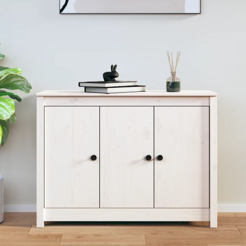 Prolenta Premium - Buffet Blanc 100x35x74 Cm Bois Massif De Pin