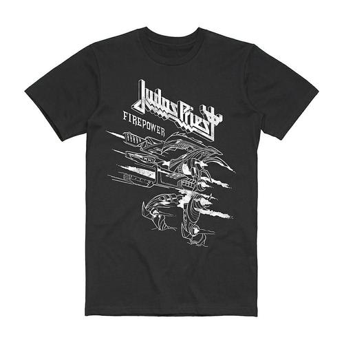 Judas Priest Firepower Line Drawing T Shirt