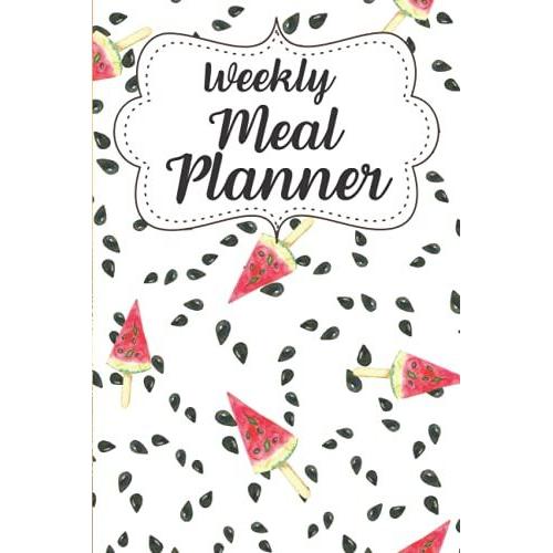 Weekly Meal Planner: 52 Weeks Of Menu Planning Pages With Weekly Grocery Shopping List - Watermelon Pattern