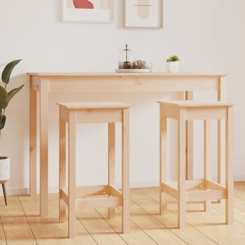Prolenta Premium - Chaises De Bar Lot De 2 40x40x78 Cm Bois De Pin Solide