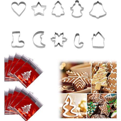 Emporte Pièces Noël,Emporte-pièces 3D en Plastique,Moule Cookie,Biscuit  Moule Noël,Moule à Biscuits pour Enfants,3D Emporte Piece Patisserie  Noel,pour