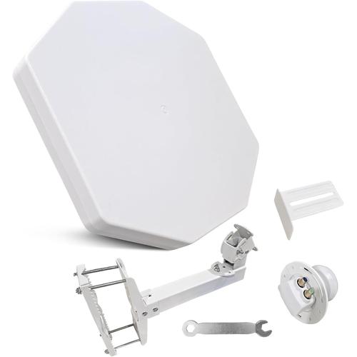 Antenne Parabole Plate avec Un Port / 2 Sorties/Quatre Ports, Idéale pour la Télévision Satellite, Résistante aux Intempéries, Mini-compacte (Twin LNB)