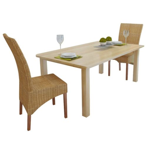 Prolenta Premium - Chaises À Manger Lot De 2 Marron Rotin Naturel