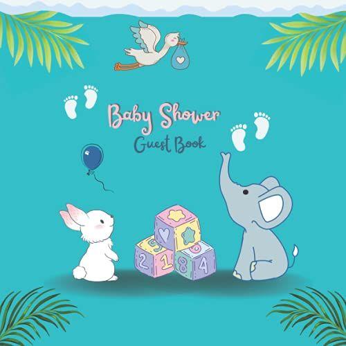 Baby Shower Guest Book: Cute Animal And Herb Leaf Theme Sign In Blessing Away Guestbook Keepsake For Parents With Baby Predictions, Wishes For Parents, Photo, Contact, & Gift-Tracker