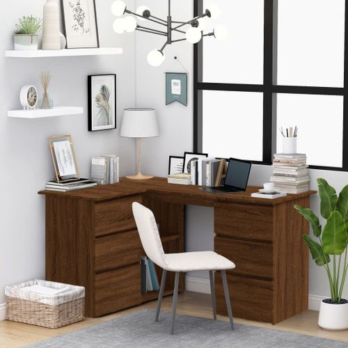 Prolenta Premium - Bureau D'angle Chêne Marron 145x100x76 Cm Bois D'ingénierie