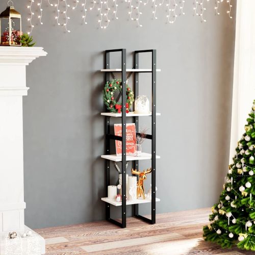 Prolenta Premium - Bibliothèque À 4 Niveaux Blanc 40x30x140 Cm Bois De Pin Massif