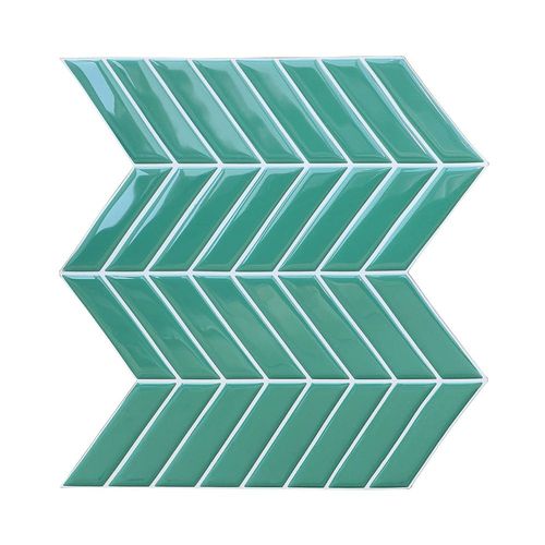 Papier Peint Carrelage Autocollant Vert 25 x 25 cm Style Mosaïque Sticker Mural Film Décoratif Imperméable pour Carreaux de Mur de Salle de Bains et de Cuisine