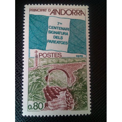 Timbre Andorre Yt 268 Drapeau, Pont Escalls 1978 ( 270105 )