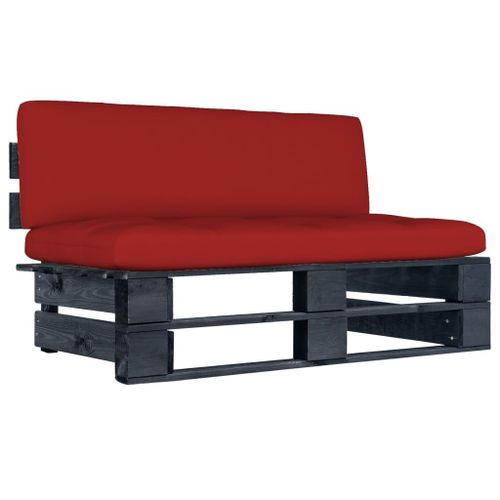Prolenta Premium - Canapé Central Palette De Jardin Noir Bois De Pin Imprégné