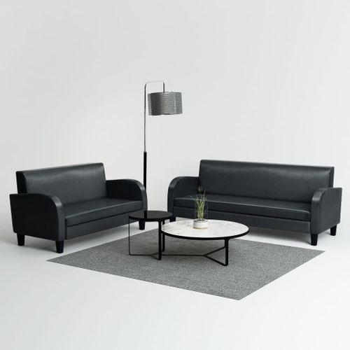 Prolenta Premium - Ensemble De Canapés 2 Pcs Cuir Synthétique Noir