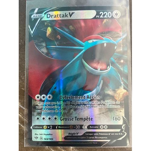 Carte Pokémon Drattak V, 220 Pv, 143/189, Épée Et Bouclier 