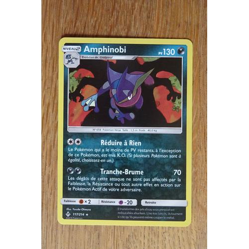 Carte Pokemon Amphinobi Holo 130 Pv -Sl10:Alliance Infaillible- 117/214 -