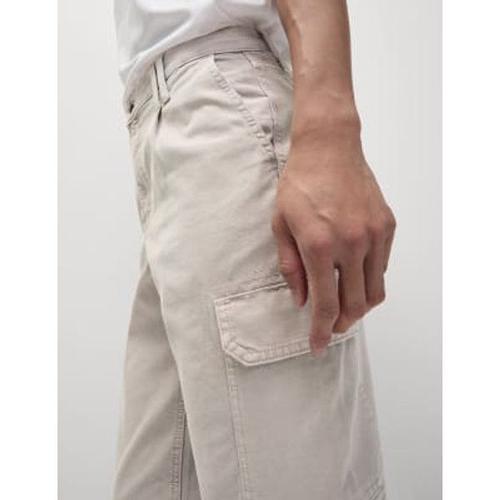 Pantalon Cargo 100 % Coton Coupe Ample À Motif Texturé - Multicolore