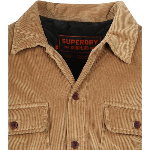 Superdry Overshirt Corduroy Brown Beige Marron Taille M