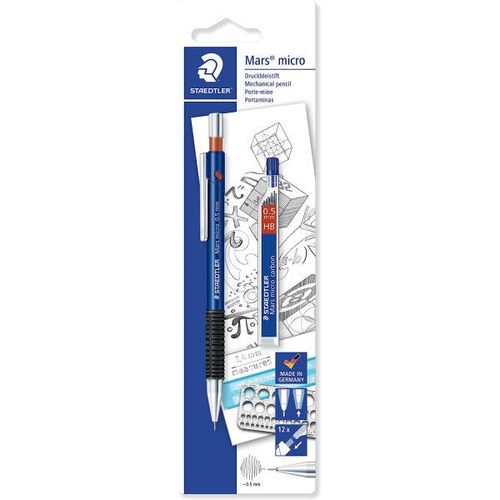 Porte-Mines - 0.5mm - Etui De 12 Mines - Rechargeable - Staedtler - Mars Micro