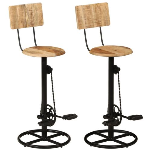 Prolenta Premium - Tabourets De Bar Lot De 2 Bois Massif De Manguier