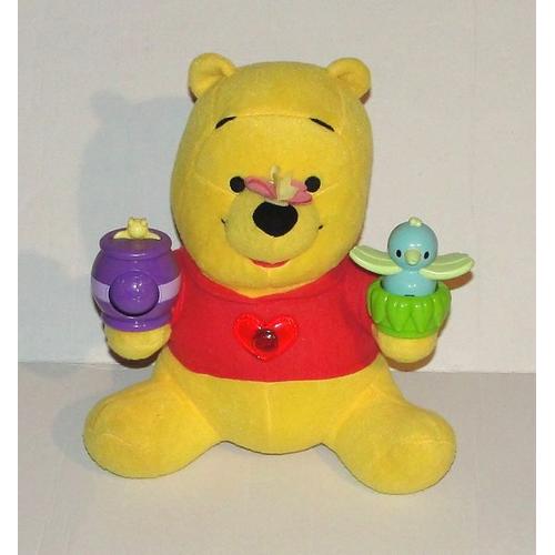 Peluche Winnie L Ourson Musical Et Lumineux Qui Chante Cui Cui Peti't Oiseau Petite Abeille Bourdonne En Français 2006 Mattel 24cm