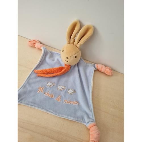 doudou plat reversible lapin ours trouve moi cache toi NOUNOURS