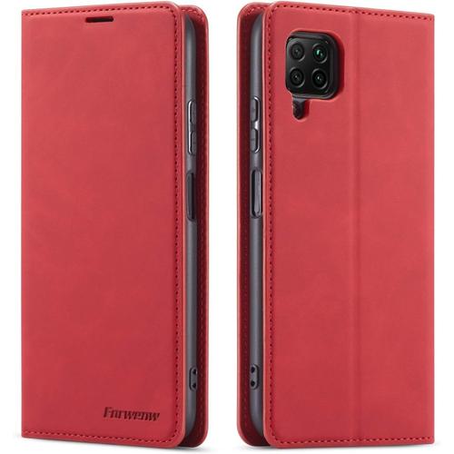 Coque Pour Huawei P40 Lite, Tenphone Etui Protection Housse Premium Pu En Cuir Livre Cover Antichoc Magnétique Portefeuille (Rouge)
