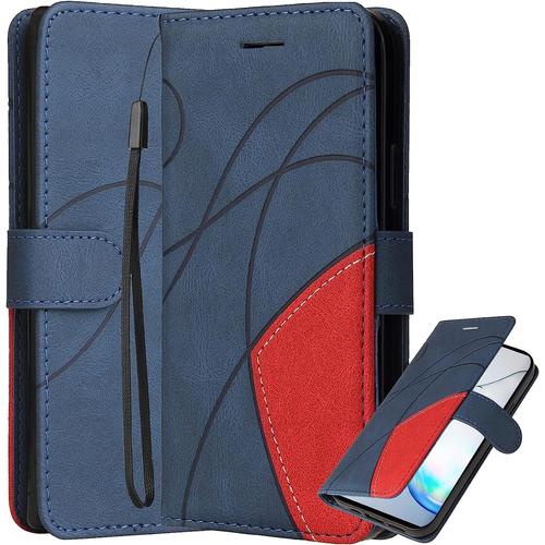 Housse Coque Pour Google Pixel 6 Pro, Étui Google Pixel 6 Pro Housse En Cuir Portefeuille Avec Fentes Pour Cartes Et Fermeture Magnétique, Silicone Souple Etui Pour Google Pixel 6 Pro, Bleu