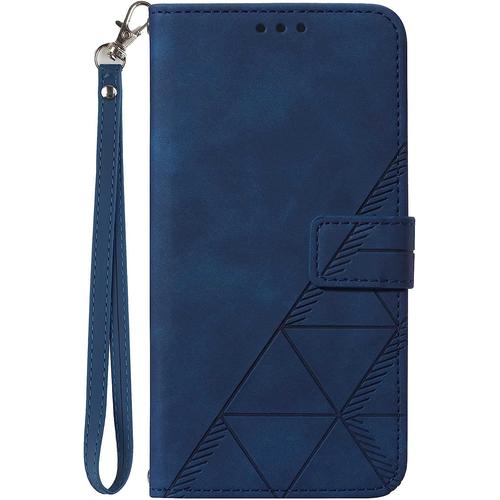 Pochette Pour Téléphone En Cuir Premium Compatible Avec Samsung Galaxy A03,Coque Antichoc Étanche Clapet Housse Fine Solidité Élégante Portefeuille Etui,Bleu Royal