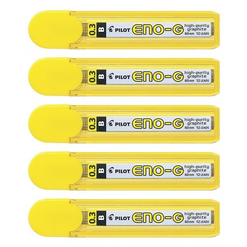 Pilot Lot De 5 Etuis 12 Mines Graphite Eno-G 0.3 Mm B